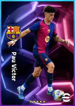 Pau Víctor eFootball 2026 player card, 77 OVR LWF