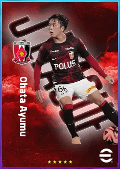 Ohata Ayumu eFootball 2026 player card, 77 OVR LB
