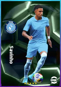 Savinho eFootball 2026 player card, 83 OVR LWF