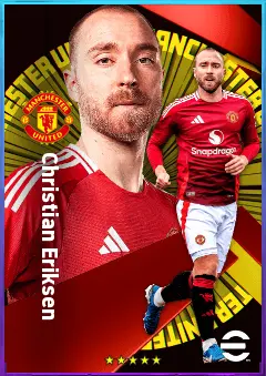 Christian Eriksen eFootball 2026 player card, 80 OVR CMF