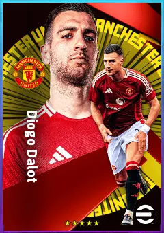 Diogo Dalot eFootball 2026 player card, 83 OVR RB
