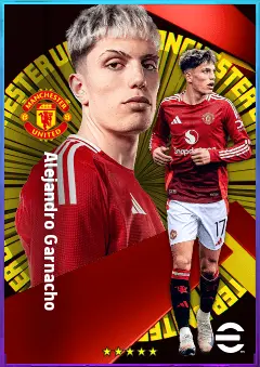 Alejandro Garnacho eFootball 2026 player card, 82 OVR LWF