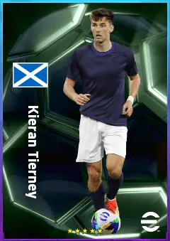 Kieran Tierney eFootball 2026 player card, 81 OVR LB