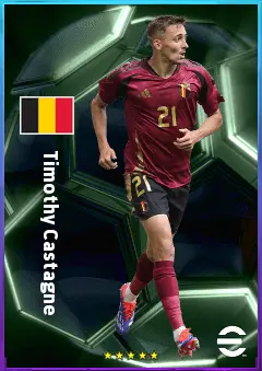 Timothy Castagne eFootball 2026 player card, 80 OVR RB