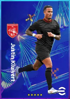 Justin Kluivert eFootball 2026 player card, 80 OVR AMF