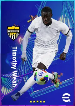 Timothy Weah eFootball 2026 player card, 80 OVR RMF