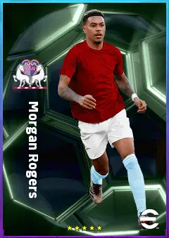 Morgan Rogers eFootball 2026 player card, 80 OVR LWF