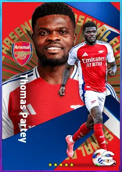 Thomas Partey eFootball 2026 player card, 82 OVR DMF