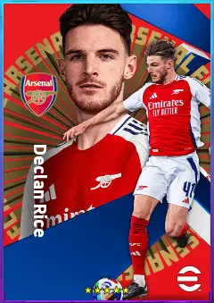 Declan Rice eFootball 2026 player card, 84 OVR DMF