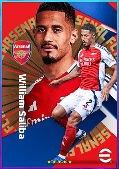 William Saliba eFootball 2026 player card, 85 OVR CB