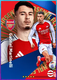 Gabriel Martinelli eFootball 2026 player card, 83 OVR LWF
