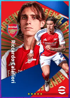 Riccardo Calafiori eFootball 2026 player card, 85 OVR CB