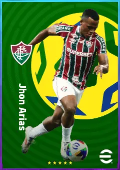 Jhon Arias eFootball 2026 player card, 81 OVR LMF