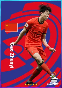 Gao Zhunyi eFootball 2026 player card, 77 OVR CB
