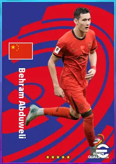 Behram Abduweli eFootball 2026 player card, 76 OVR CF