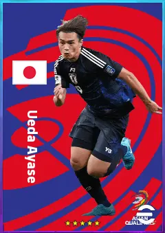 Ueda Ayase eFootball 2026 player card, 80 OVR CF