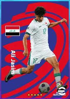 Ali Jasim eFootball 2026 player card, 77 OVR RWF