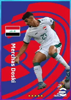 Merchas Doski eFootball 2026 player card, 75 OVR LB