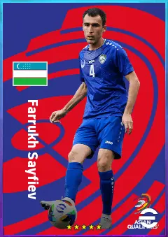 Farrukh Sayfiev eFootball 2026 player card, 75 OVR LB