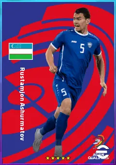 Rustamjon Ashurmatov eFootball 2026 player card, 75 OVR CB