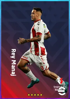 Rey Manaj eFootball 2026 player card, 77 OVR CF