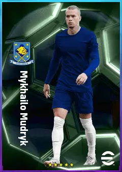 Mykhailo Mudryk eFootball 2026 player card, 81 OVR LWF