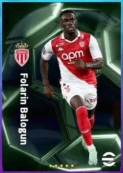 Folarin Balogun eFootball 2026 player card, 81 OVR CF