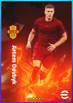 Artem Dovbyk eFootball 2026 player card, 82 OVR CF