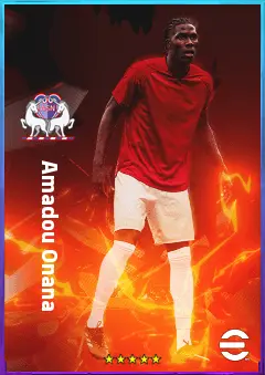 Amadou Onana eFootball 2026 player card, 82 OVR DMF