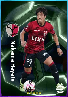 Nakama Hayato eFootball 2026 player card, 77 OVR LWF