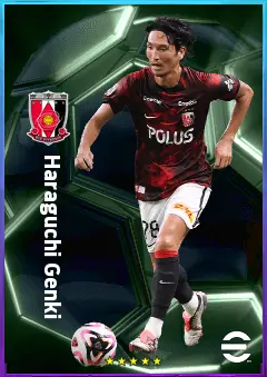Haraguchi Genki eFootball 2026 player card, 78 OVR CMF
