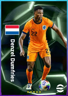 Denzel Dumfries eFootball 2026 player card, 80 OVR RMF
