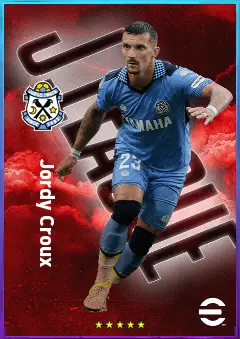 Jordy Croux eFootball 2026 player card, 76 OVR RWF