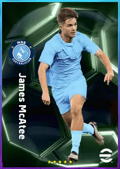 James McAtee eFootball 2026 player card, 80 OVR AMF