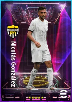 Nicolás González eFootball 2026 player card, 82 OVR RWF