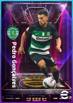 Pedro Gonçalves eFootball 2026 player card, 82 OVR LWF