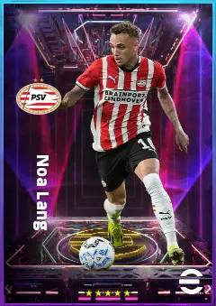Noa Lang eFootball 2026 player card, 80 OVR LWF