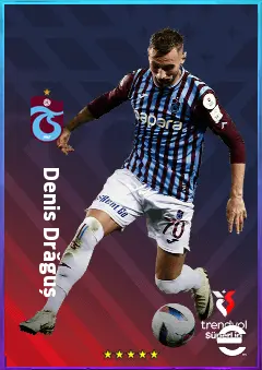 Denis Drăguș eFootball 2026 player card, 78 OVR CF