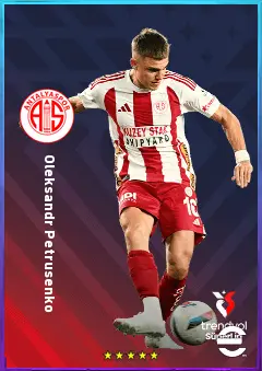 Oleksandr Petrusenko eFootball 2026 player card, 76 OVR DMF