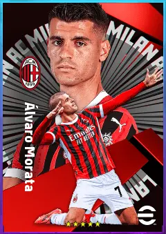 Álvaro Morata eFootball 2026 player card, 83 OVR CF