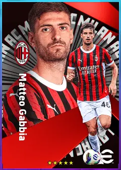 Matteo Gabbia eFootball 2026 player card, 80 OVR CB