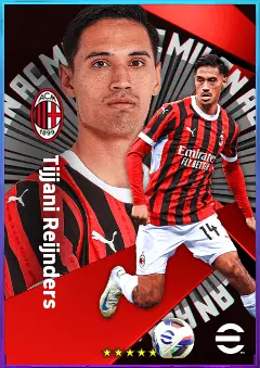 Tijjani Reijnders eFootball 2026 player card, 82 OVR CMF