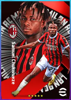 Samuel Chukwueze eFootball 2026 player card, 82 OVR RWF