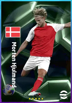 Morten Hjulmand eFootball 2026 player card, 82 OVR DMF