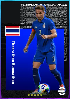 Theerathon Bunmathan eFootball 2026 player card, 76 OVR LB