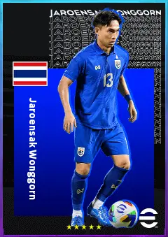 Jaroensak Wonggorn eFootball 2026 player card, 74 OVR RMF