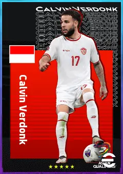 Calvin Verdonk eFootball 2026 player card, 77 OVR LB