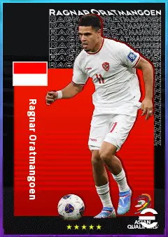 Ragnar Oratmangoen eFootball 2026 player card, 76 OVR LWF