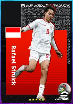 Rafael Struick eFootball 2026 player card, 75 OVR LWF