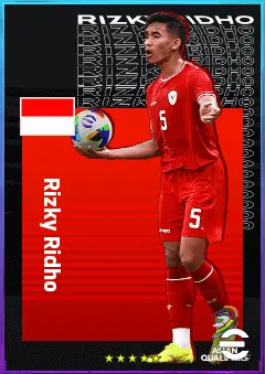 Rizky Ridho eFootball 2026 player card, 75 OVR CB